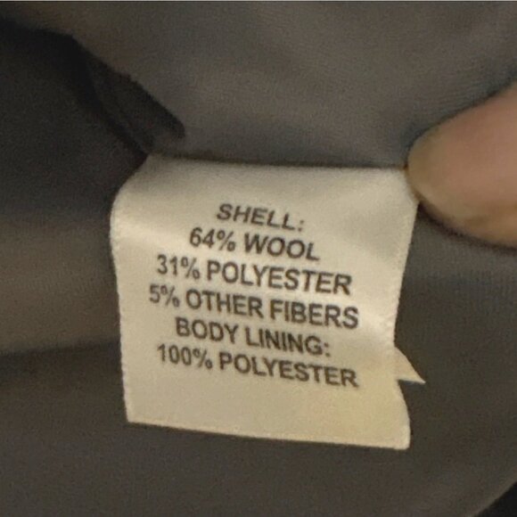 NWT Larry Levine Gray Wool-Blend Peacoat Button-Down Front & Tailored Fit - PM - Picture 3 of 7